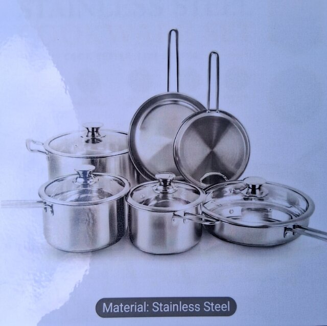 10 Piece StainlessSteel Cookware Set