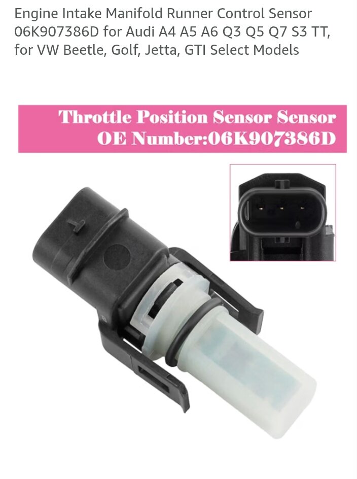 Throttle Position Sensor Audi VW 2009+