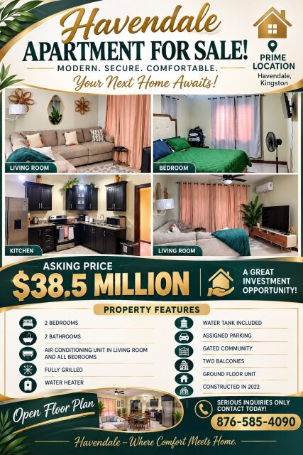 2 Bedroom/2 Bathroom Apt In Havendale For Sale