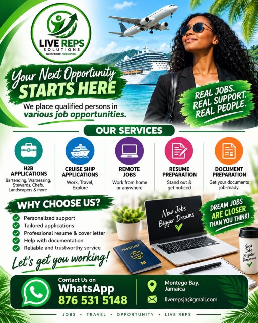 JOB OPPORTUNITIES | H2B • CRUISE SHIPS • REMOTE JO