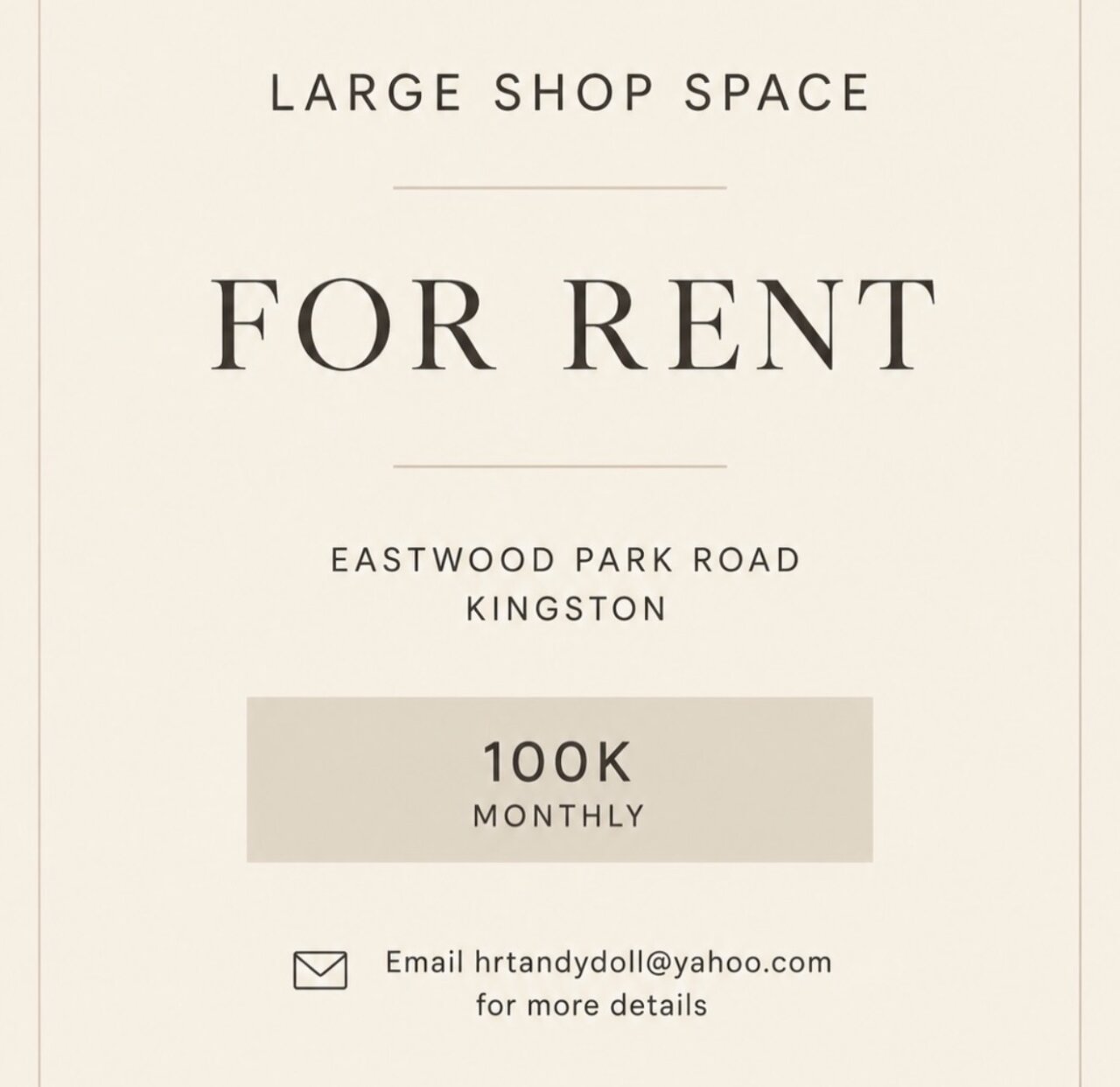 2 Large Unit Space For Rent