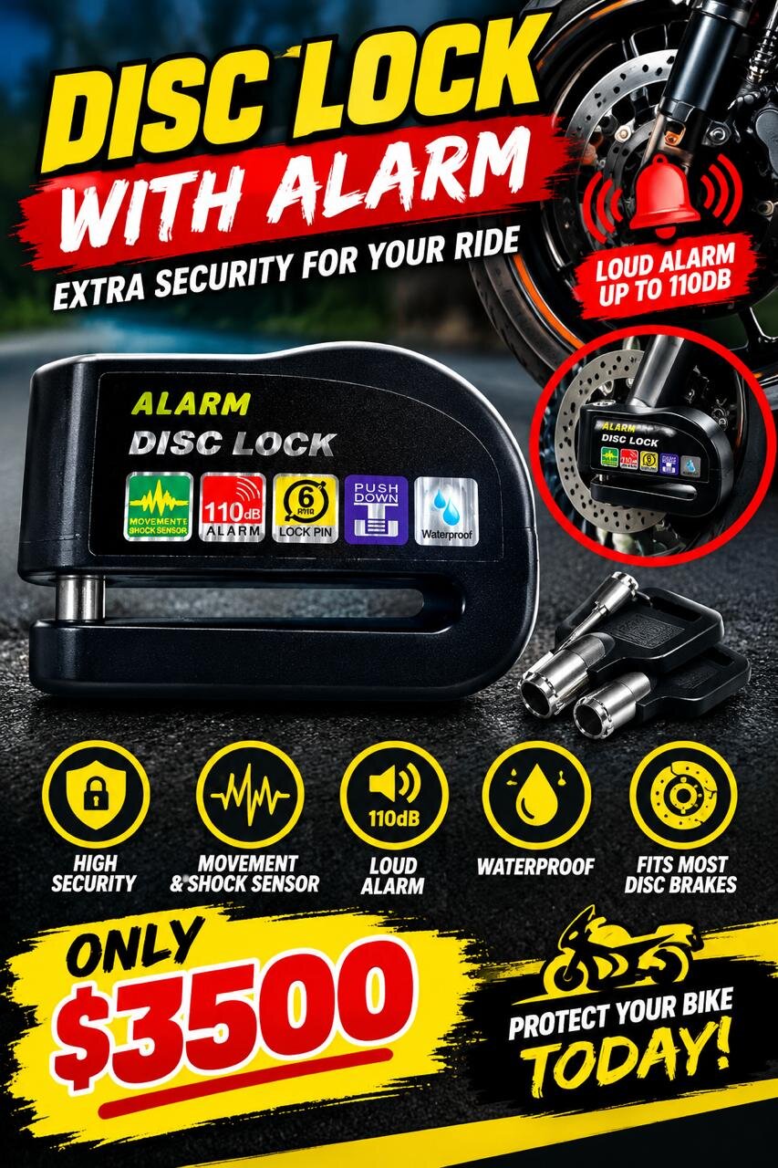 Alarm Disc Lock For E-bikes And Motorcycles
