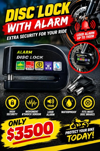 Alarm Disc Lock For E-bikes And Motorcycles