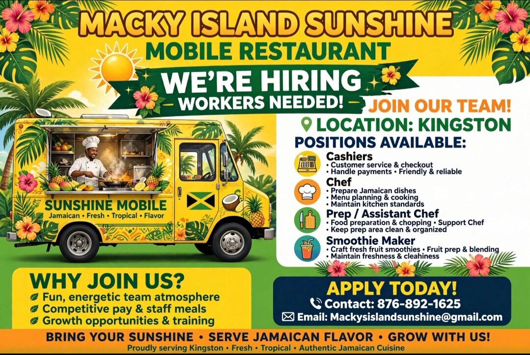 Chefs, Asaistant Chef, Cashier, Smoothie Maker
