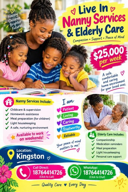 Live In Nanny And Elderly Care Services