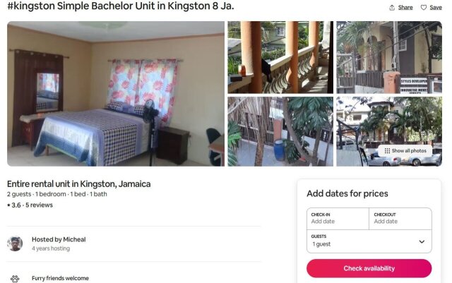 Short Term Rental-1 Bedroom Unit In Kingston 8