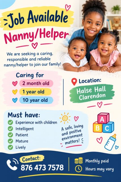 Nanny/helper Needed