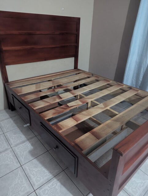 Queen Size Bedframe With Night Table