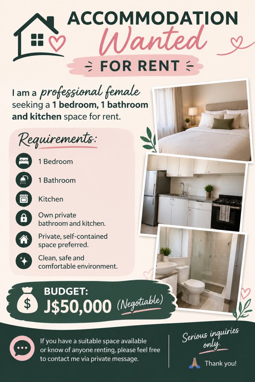 Professional Female Seeking A 1 Bedroom 1 Bathroom