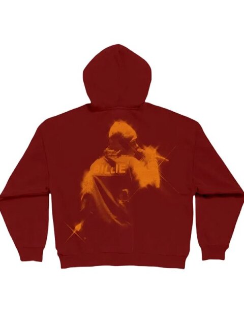 Billie Eilish Encore Maroon Zip-Up Hoodie