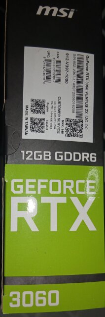 Brand New MSI RTX 3060 12gb OC Edition
