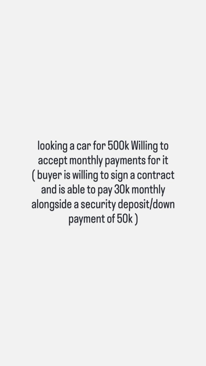 Looking To Purchase A Car For 500k