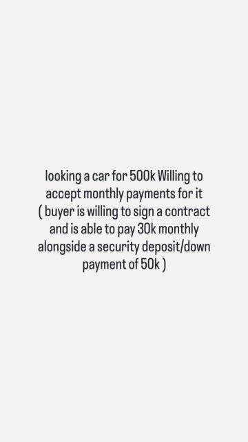 Looking To Purchase A Car For 500k