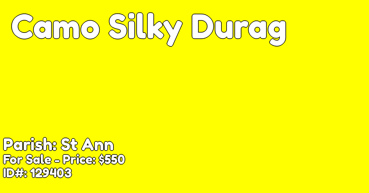 Camo Silky Durag for sale in Ocho Rios St Ann - Other Market